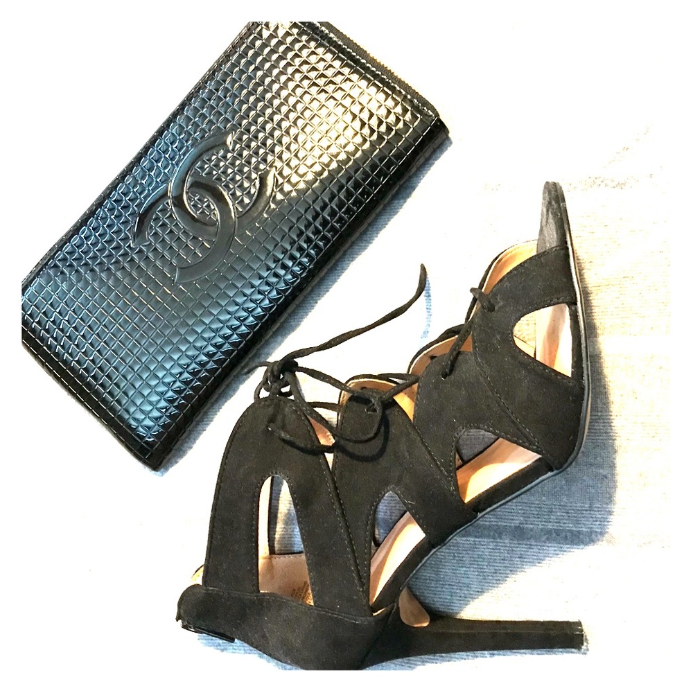 Express suede high heel sandals size 9